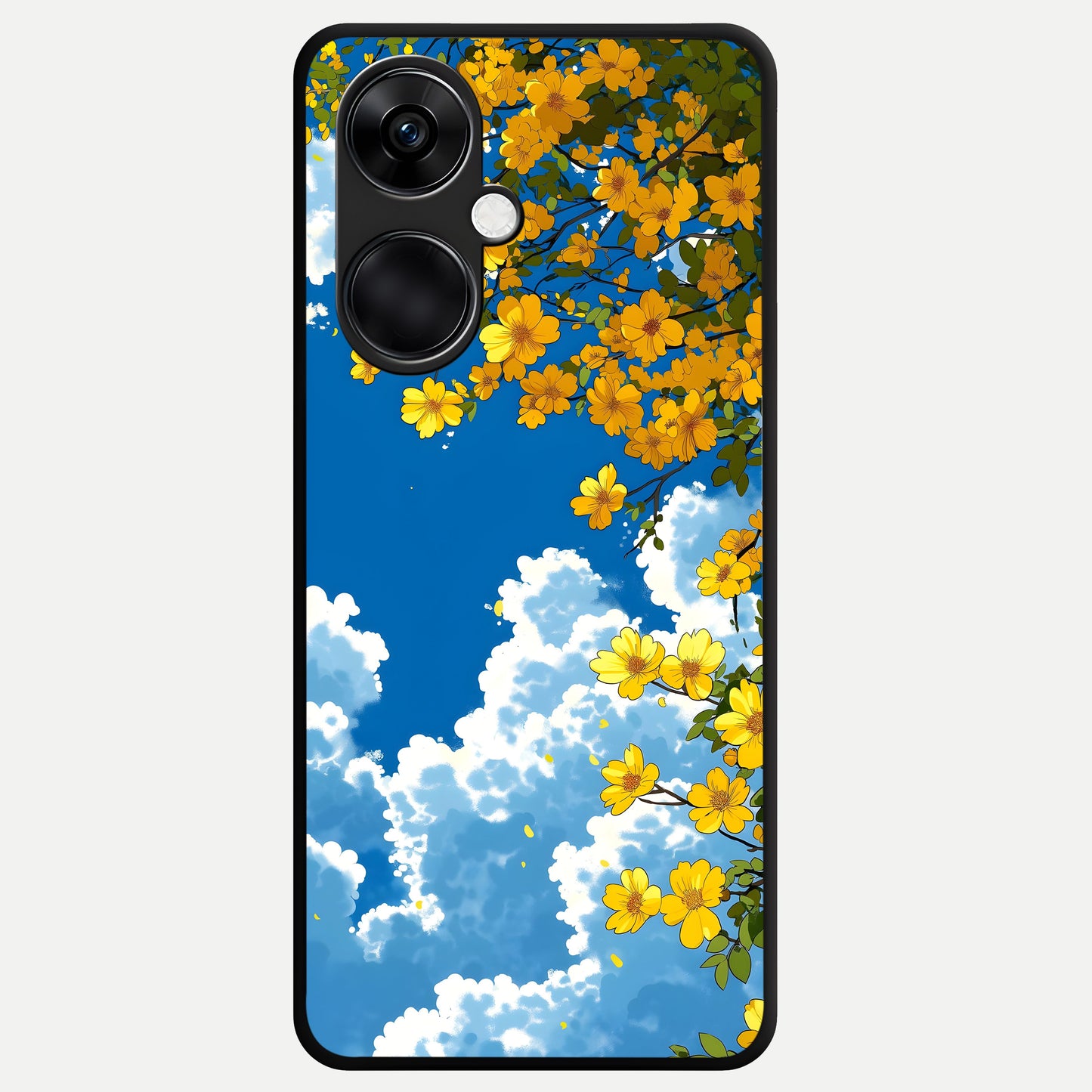  Golden Petal Sky Glass Case For Oneplus Nord CE3 back cover – full design glossy printed glass finish