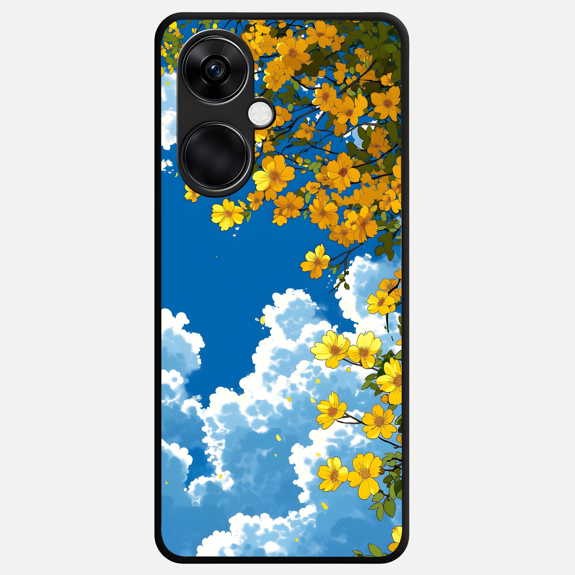  Golden Petal Sky Glass Case For Oneplus Nord CE3 back cover – full design glossy printed glass finish
