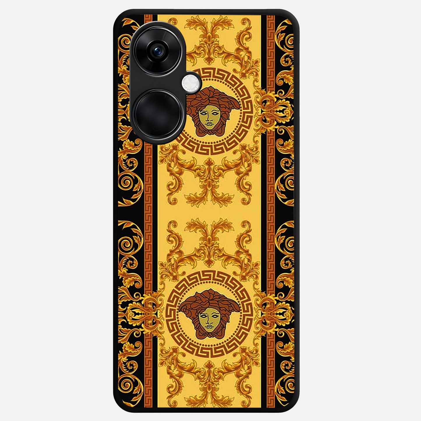  Golden Royal Heritage Glass Case For Oneplus Nord CE3 back cover – full design glossy printed glass finish