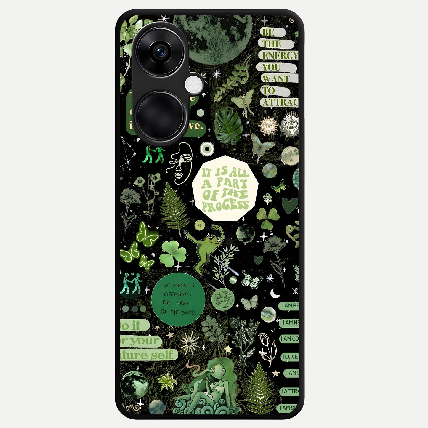  Green Mandala Pattern Glass Case For Oneplus Nord CE3 back cover – full design glossy printed glass finish
