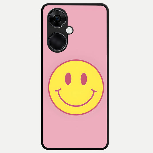  Happy Pink Mood Glass Case For Oneplus Nord CE3 back cover – full design glossy printed glass finish
