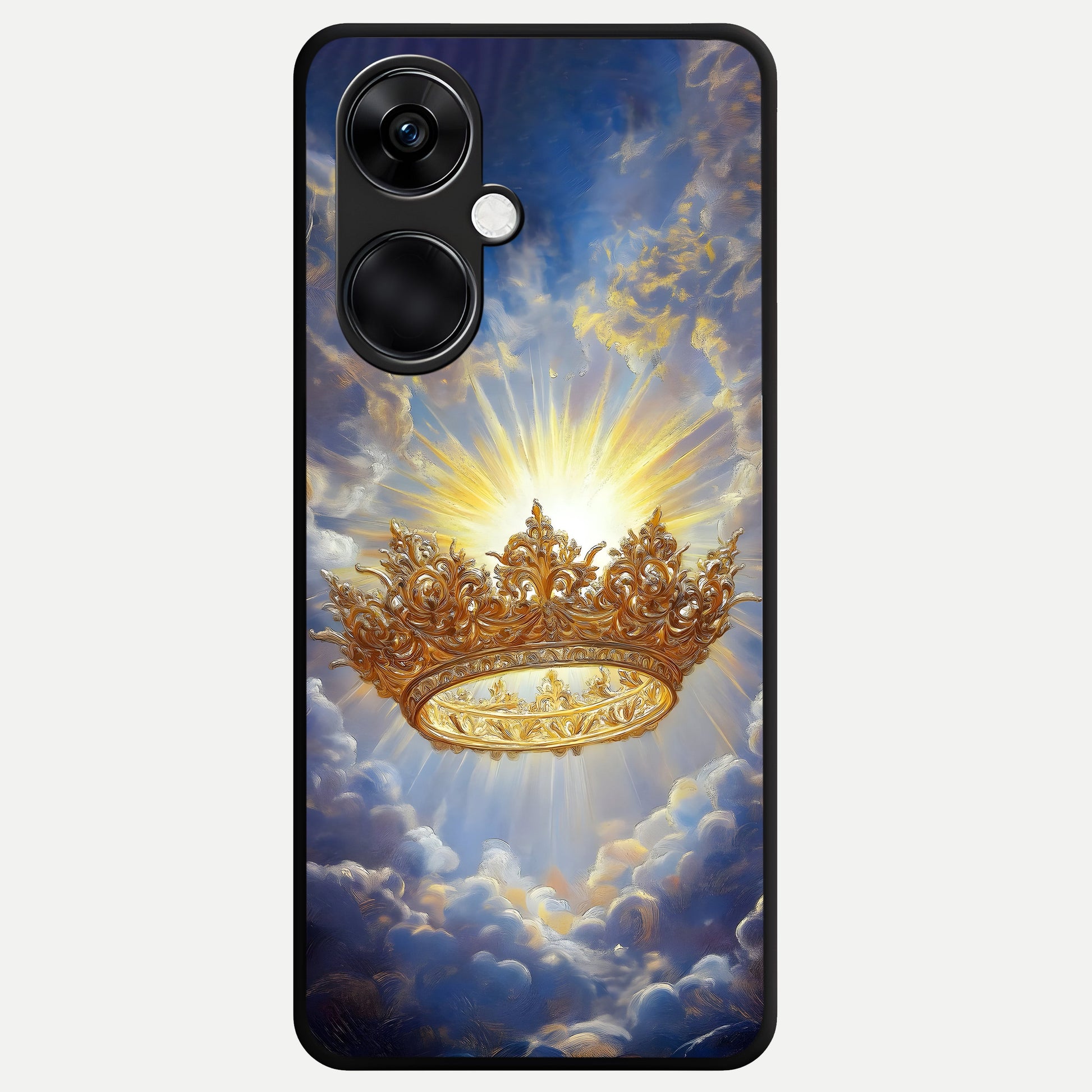  Heavenly Crown Light Glass Case For Oneplus Nord CE3 back cover – full design glossy printed glass finish