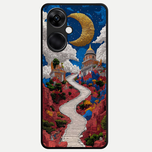  Heavenly Moon Path Glass Case For Oneplus Nord CE3 back cover – full design glossy printed glass finish