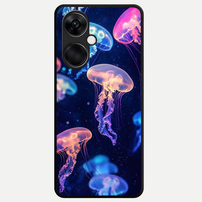  Jellyfish Pattern Glass Case For Oneplus Nord CE3 back cover – full design glossy printed glass finish