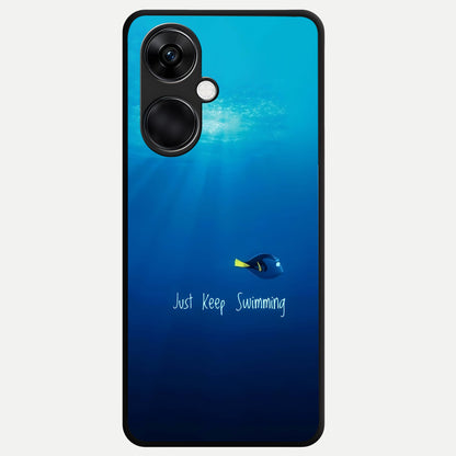  Just Keep Swimming Glass Case For Oneplus Nord CE3 back cover – full design glossy printed glass finish