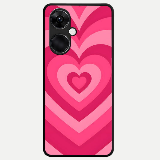  Layered Love Hearts Glass Case For Oneplus Nord CE3 back cover – full design glossy printed glass finish