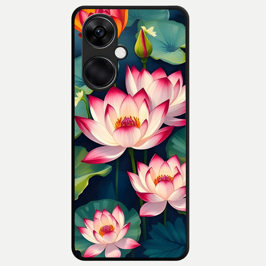  Lotus Dream Serenity Glass Case For Oneplus Nord CE3 back cover – full design glossy printed glass finish