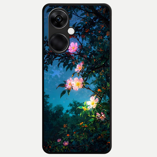  Midnight Bloom Glow Glass Case For Oneplus Nord CE3 back cover – full design glossy printed glass finish