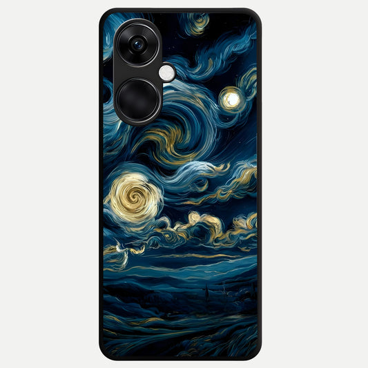 Midnight Sky Whirl Glass Case For Oneplus Nord CE3 back cover – full design glossy printed glass finish