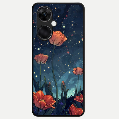  Midnight Tulip Glow Glass Case For Oneplus Nord CE3 back cover – full design glossy printed glass finish