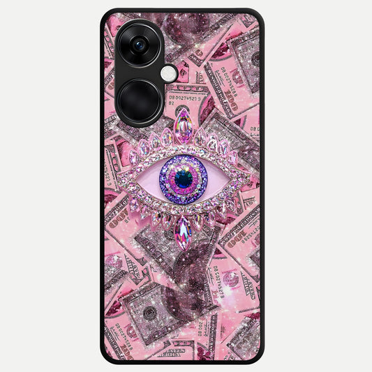  Money Eye Luxe Glass Case For Oneplus Nord CE3 back cover – full design glossy printed glass finish