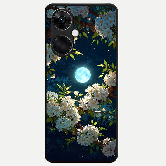  Moonlit Blossom Dream Glass Case For Oneplus Nord CE3 back cover – full design glossy printed glass finish