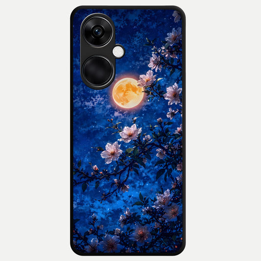  Moonlit Blossoms Night Glass Case For Oneplus Nord CE3 back cover – full design glossy printed glass finish