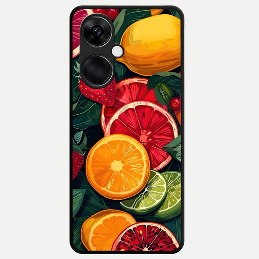  Multiple Fruits Glass Case For Oneplus Nord CE3 back cover – full design glossy printed glass finish