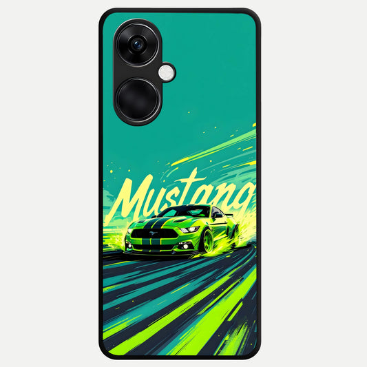  Mustang Bang Glass Case For Oneplus Nord CE3 back cover – full design glossy printed glass finish