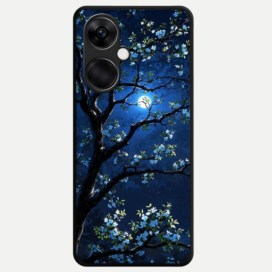  Mystic Floral Night Glass Case For Oneplus Nord CE3 back cover – full design glossy printed glass finish
