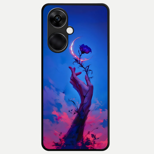  Mystic Hand Glass Case For Oneplus Nord CE3 back cover – full design glossy printed glass finish