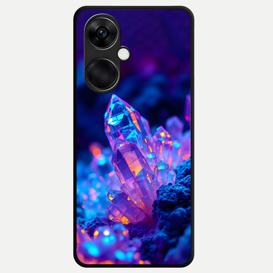  Neon Aura Shards Glass Case For Oneplus Nord CE3 back cover – full design glossy printed glass finish