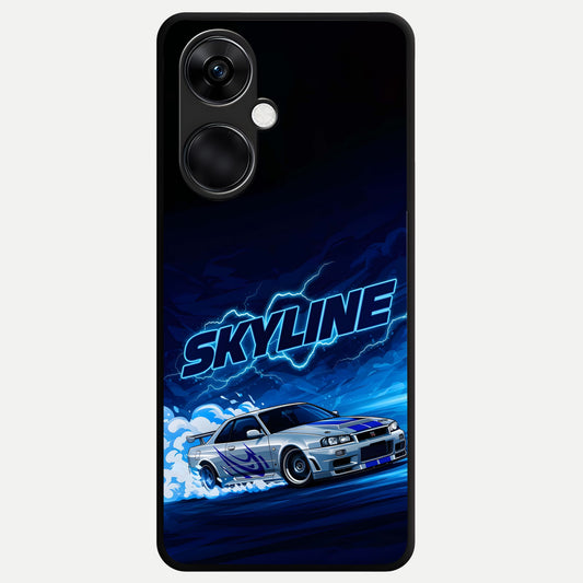  Neon Drift Beast Glass Case For Oneplus Nord CE3 back cover – full design glossy printed glass finish