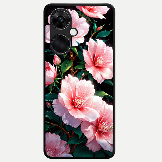  Peach Flower Glass Case For Oneplus Nord CE3 back cover – full design glossy printed glass finish