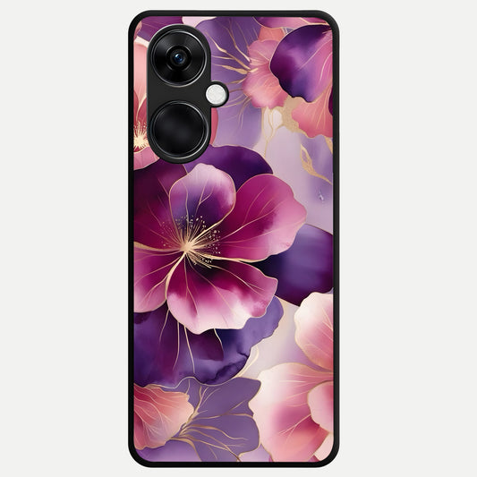  Pink Bouquet Florals Glass Case For Oneplus Nord CE3 back cover – full design glossy printed glass finish