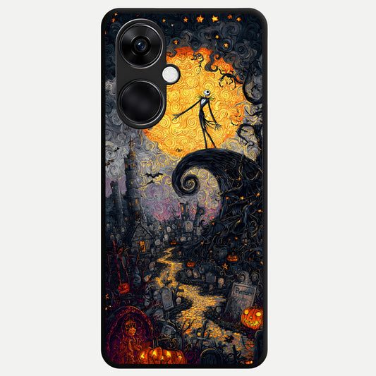  Pumpkin Moonlight Tale Glass Case For Oneplus Nord CE3 back cover – full design glossy printed glass finish
