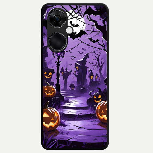  Pumpkin Patch Halloween Glass Case For Oneplus Nord CE3 back cover – full design glossy printed glass finish