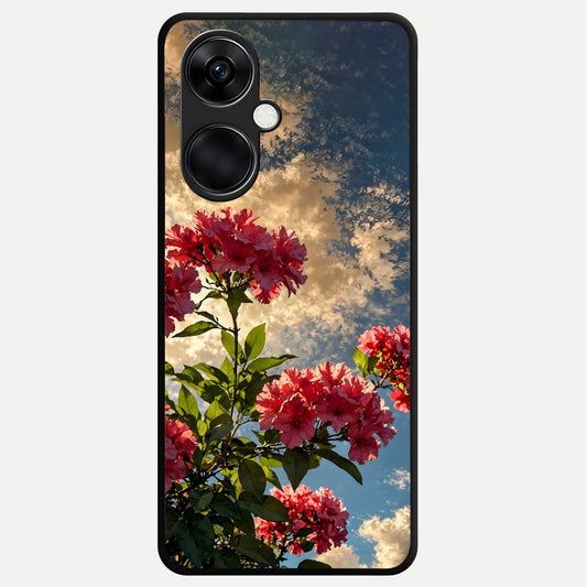  Red Bloom Skies Glass Case For Oneplus Nord CE3 back cover – full design glossy printed glass finish