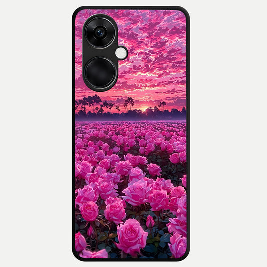  Rose Sunset Valley Glass Case For Oneplus Nord CE3 back cover – full design glossy printed glass finish