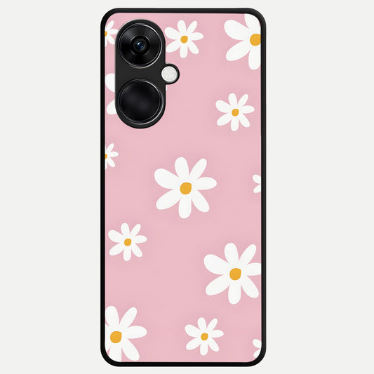  Soft Daisy Bliss Glass Case For Oneplus Nord CE3 back cover – full design glossy printed glass finish