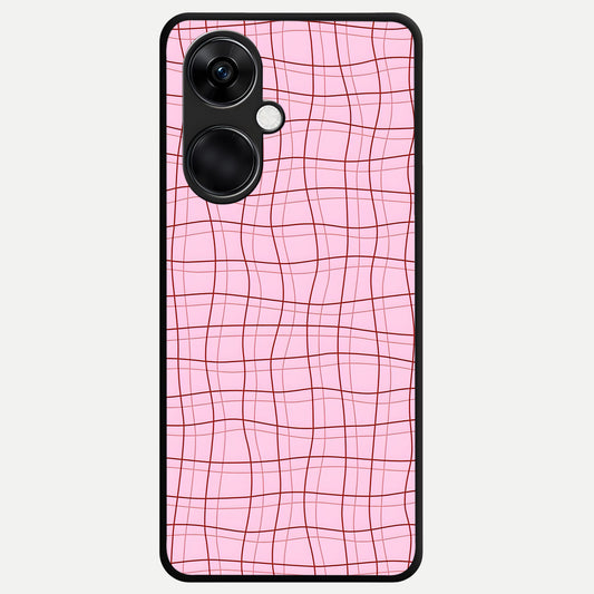  Soft Grid Bliss Glass Case For Oneplus Nord CE3 back cover – full design glossy printed glass finish