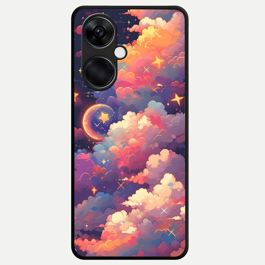  Starlit Dream Clouds Glass Case For Oneplus Nord CE3 back cover – full design glossy printed glass finish