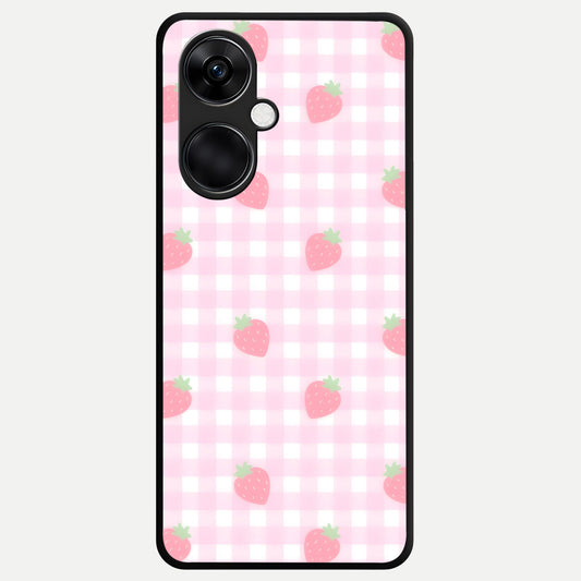  Strawberry Picnic Love Glass Case For Oneplus Nord CE3 back cover – full design glossy printed glass finish