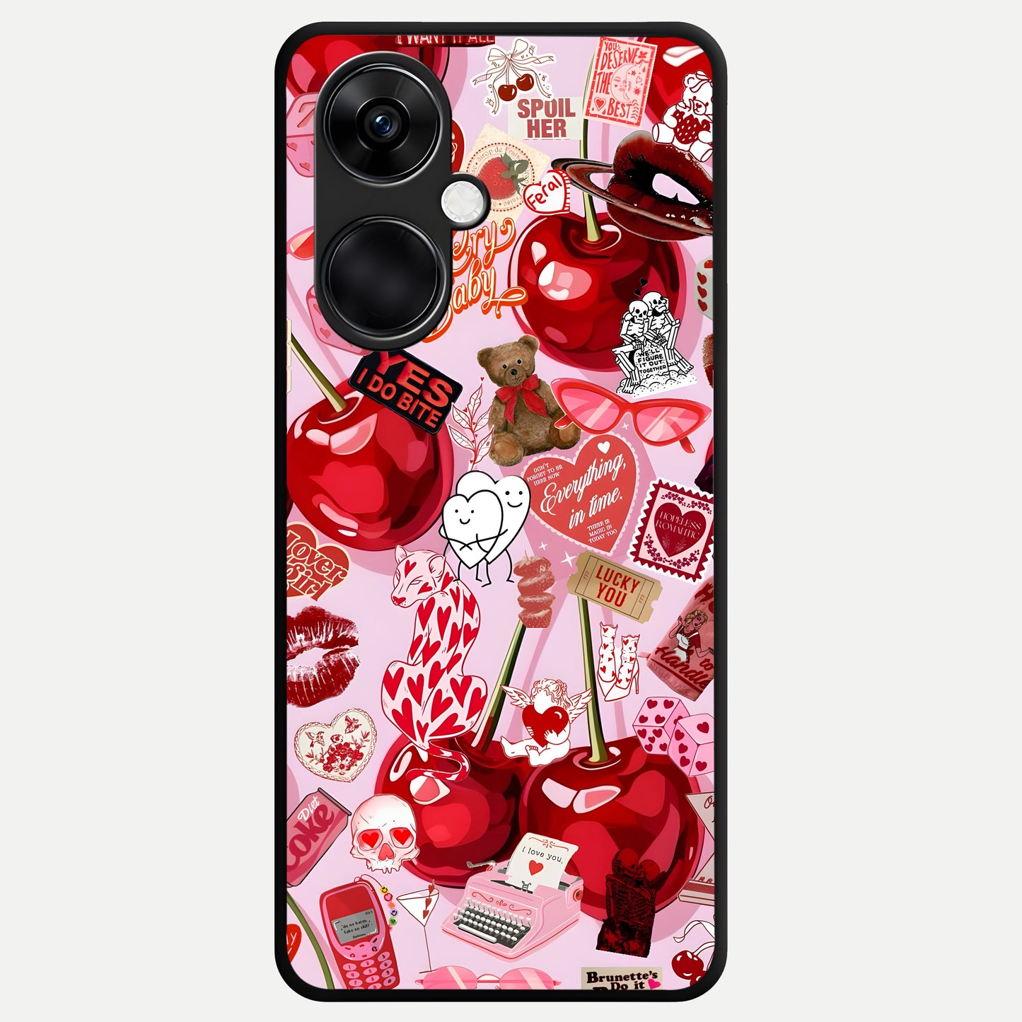  Sweet Cherry Chaos Glass Case For Oneplus Nord CE3 back cover – full design glossy printed glass finish