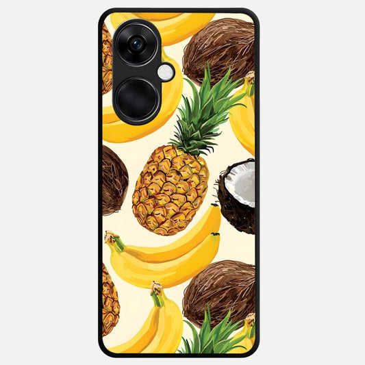  Tropical Fruit Mood Glass Case For Oneplus Nord CE3 back cover – full design glossy printed glass finish