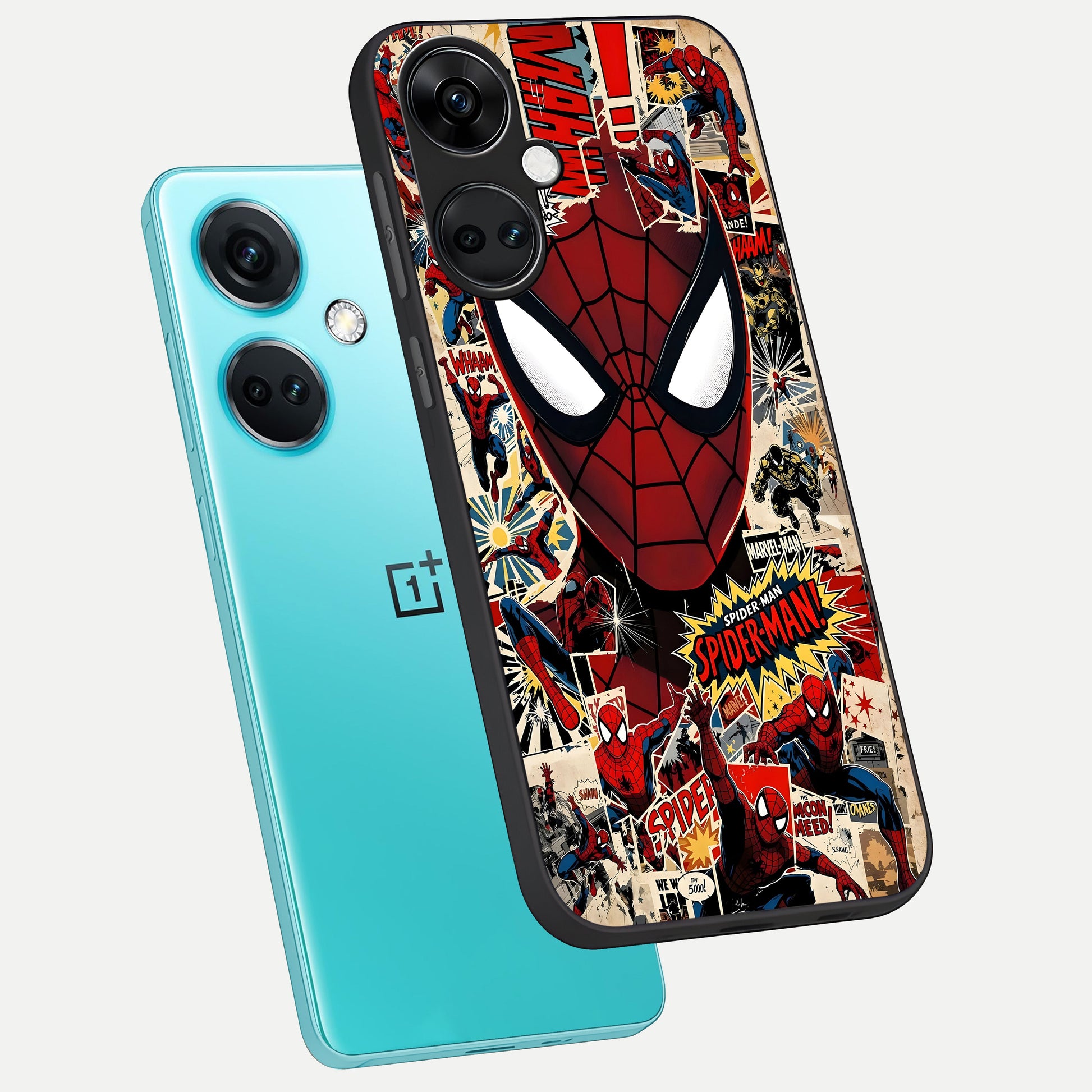  Aesthetic Wonder Spider phone case For Oneplus Nord CE3 showing premium glass back cover with detailed artwork