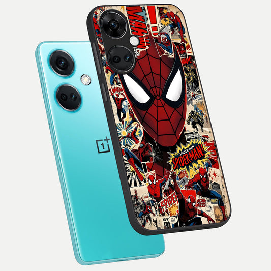  Aesthetic Wonder Spider phone case For Oneplus Nord CE3 showing premium glass back cover with detailed artwork