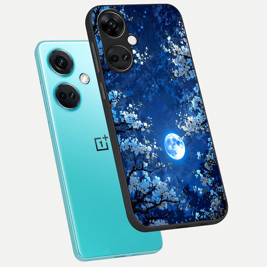  Blossom Moonlight Sky phone case For Oneplus Nord CE3 showing premium glass back cover with detailed artwork