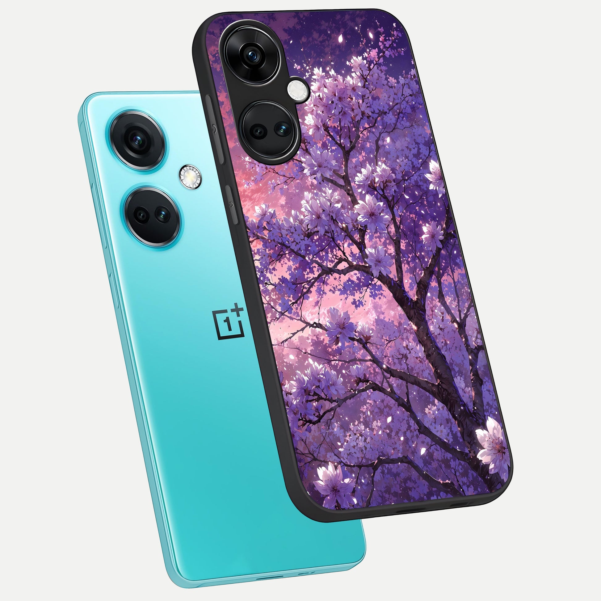  Blossom Tree phone case For Oneplus Nord CE3 showing premium glass back cover with detailed artwork