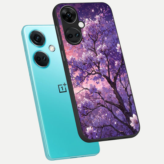 Blossom Tree phone case For Oneplus Nord CE3 showing premium glass back cover with detailed artwork