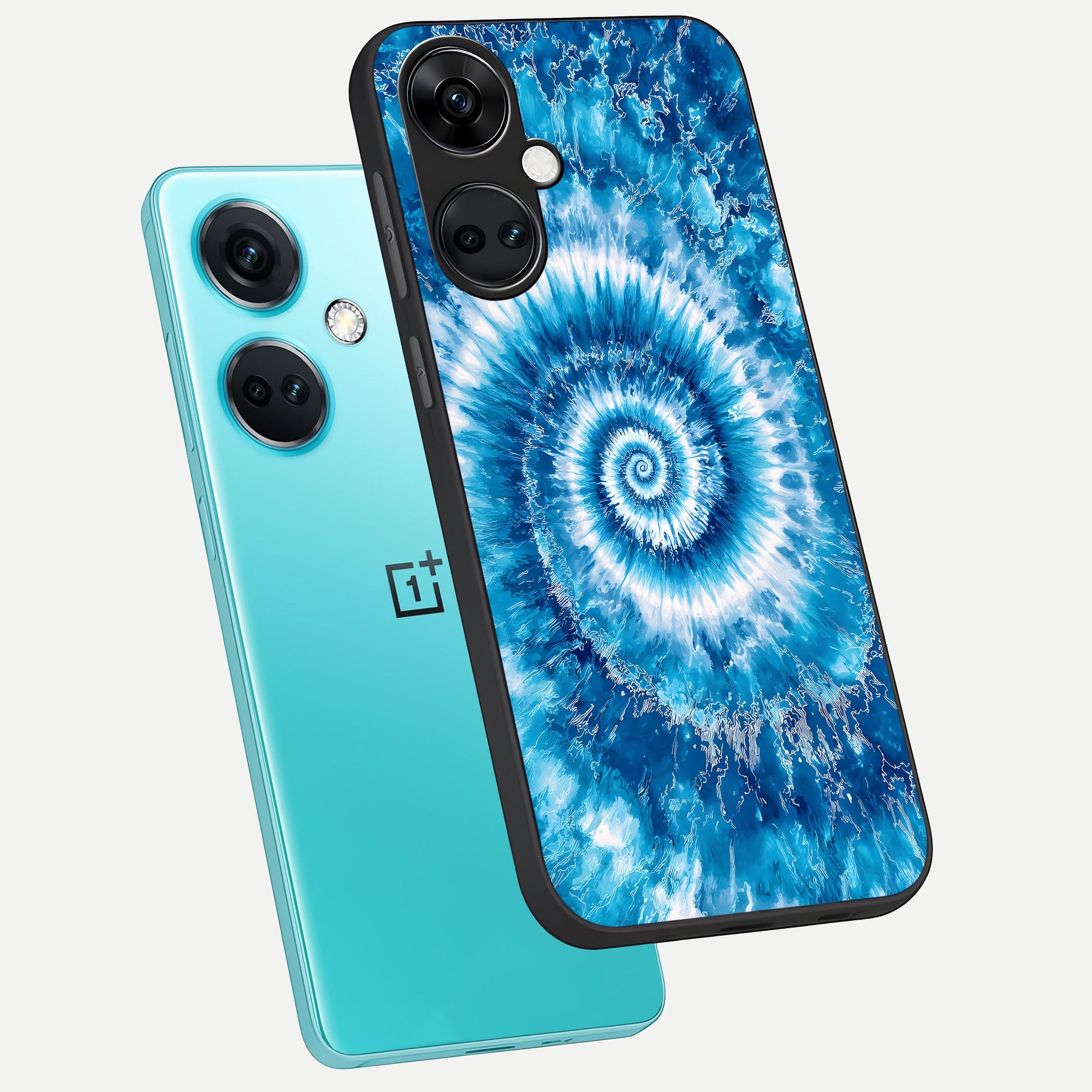  Blue Galaxy Wave phone case For Oneplus Nord CE3 showing premium glass back cover with detailed artwork