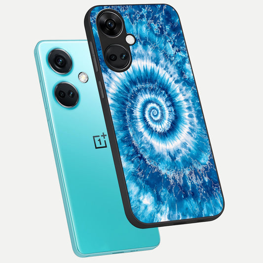  Blue Galaxy Wave phone case For Oneplus Nord CE3 showing premium glass back cover with detailed artwork