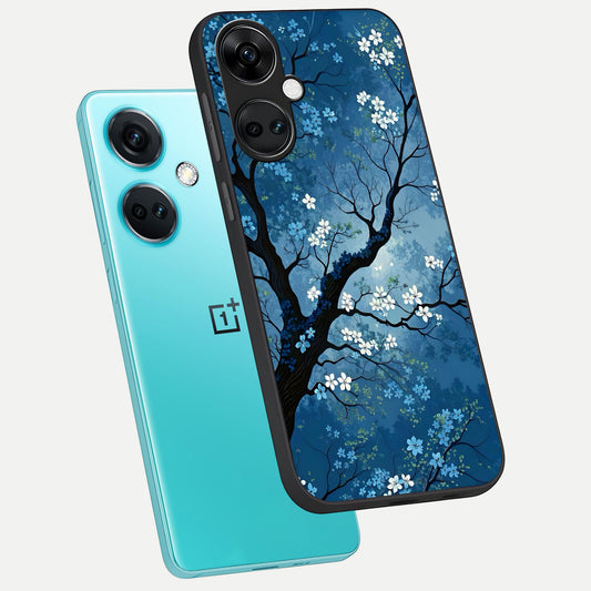  Blue Tree Serenity phone case For Oneplus Nord CE3 showing premium glass back cover with detailed artwork