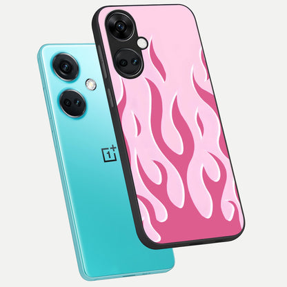  Blush Flame Energy phone case For Oneplus Nord CE3 showing premium glass back cover with detailed artwork