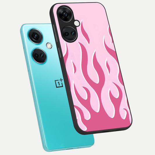  Blush Flame Energy phone case For Oneplus Nord CE3 showing premium glass back cover with detailed artwork