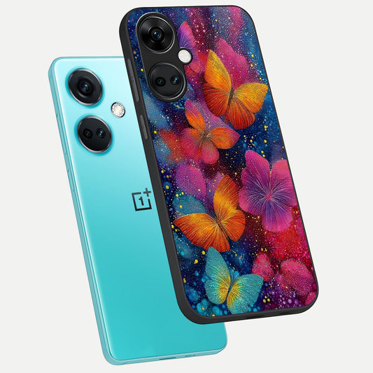  Butterfly Dream Mist phone case For Oneplus Nord CE3 showing premium glass back cover with detailed artwork