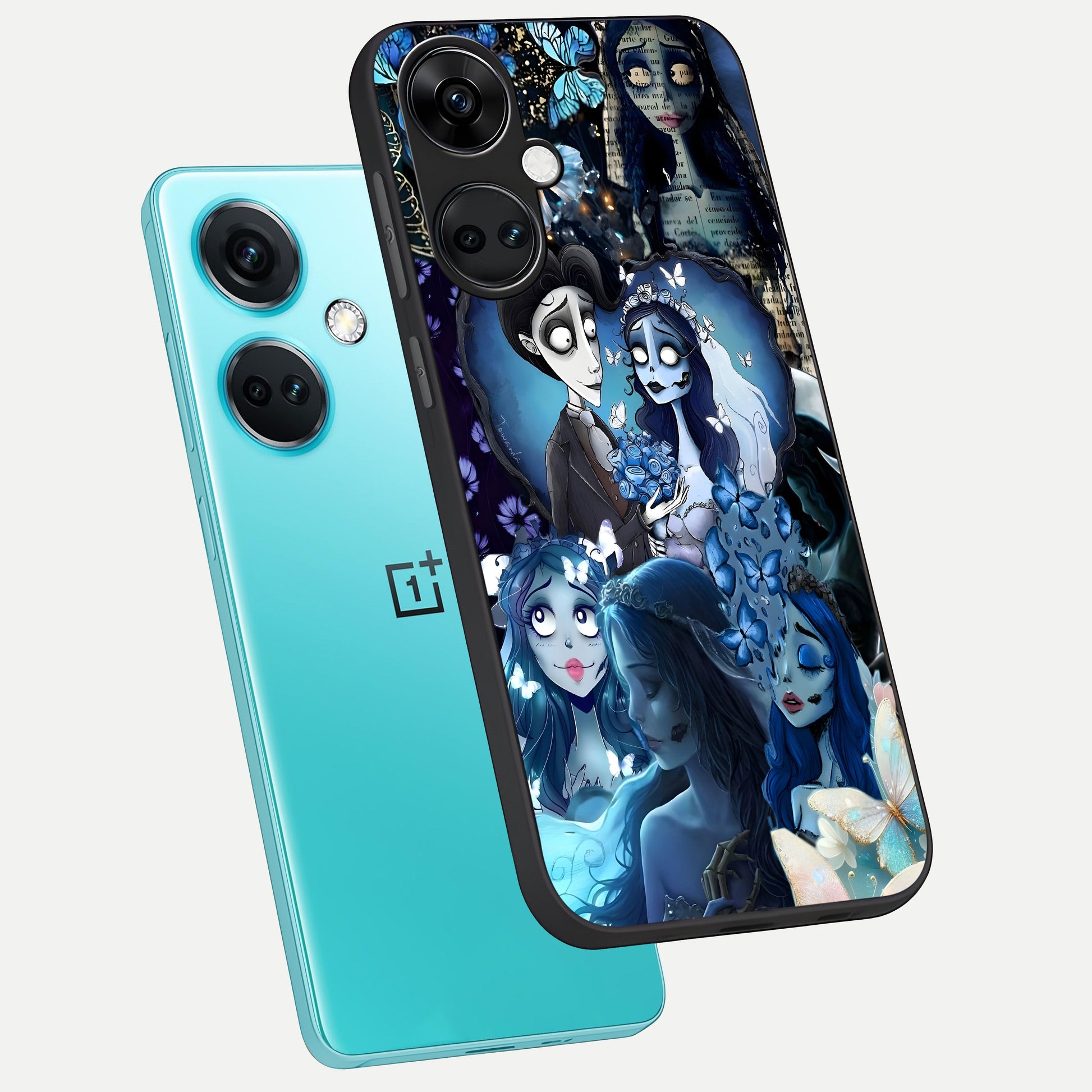  Butterfly Ghost Soul phone case For Oneplus Nord CE3 showing premium glass back cover with detailed artwork