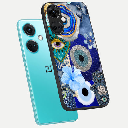  Celestial Blue Vision phone case For Oneplus Nord CE3 showing premium glass back cover with detailed artwork