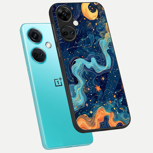  Celestial Dream Flow phone case For Oneplus Nord CE3 showing premium glass back cover with detailed artwork