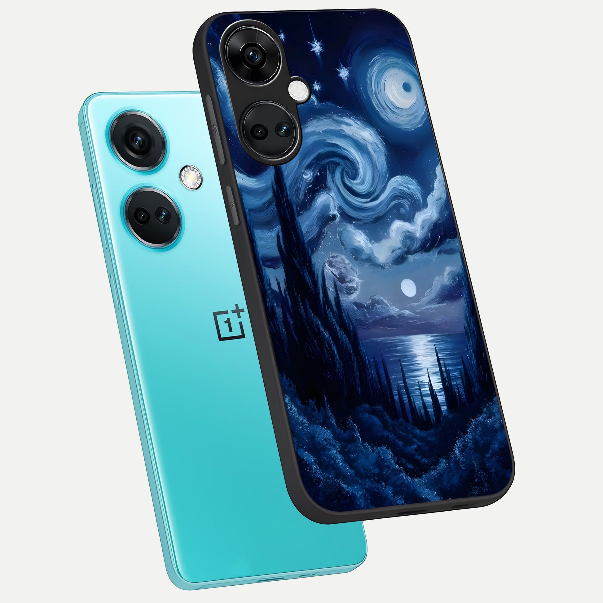  Celestial Dream Van Gogh phone case For Oneplus Nord CE3 showing premium glass back cover with detailed artwork